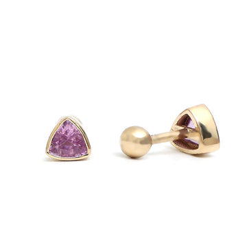 Pink Sapphire Trilliant Mini Piercing