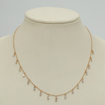Diamond Baguette Link Chain Necklace