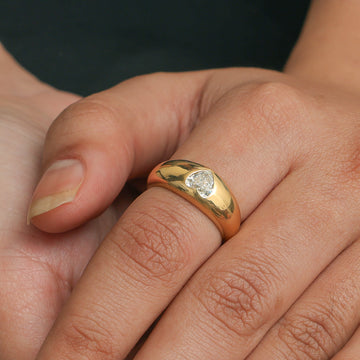 Diamond Heart Mini Chunky Ring