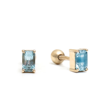 London Blue Topaz Mini Emerald Cut Piercing