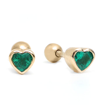 Emerald Mini Heart Piercing