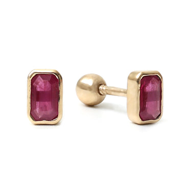 Ruby Mini Emerald Cut Piercing