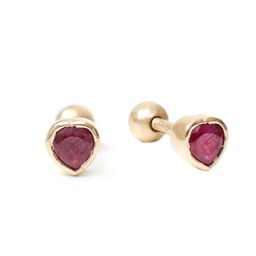 Ruby Mini Heart Piercing