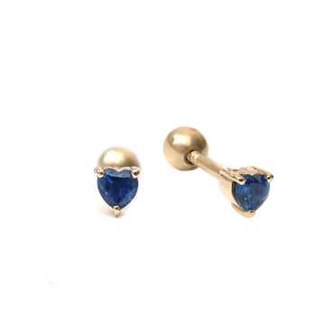 Blue Sapphire Mini Heart Piercing