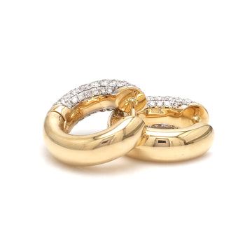 Diamond Pavé Chunky Hoop Earrings in Solid Gold
