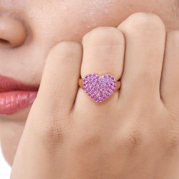 Pink sapphire heart Ring