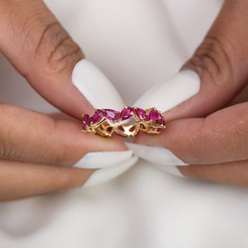 Ruby Pear Zig Zag Ring