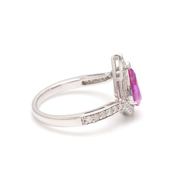 Pink Sapphire Pear diamond ring