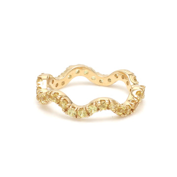Yellow Sapphire Eternity Ring | Solid Gold Stackable Band