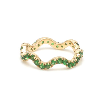 Green Tsavorite Garnet Ring | Solid Gold Eternity Band