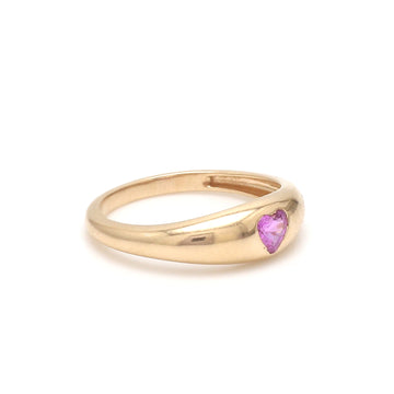 Pink Sapphire Heart Mini Chunky Ring