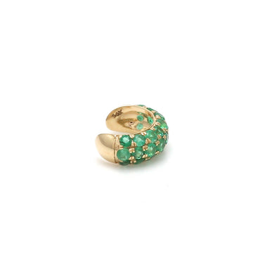 Pavé Emerald Ear Cuff Gold
