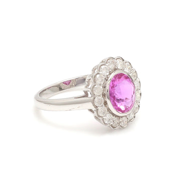 Pink Sapphire diamond ring