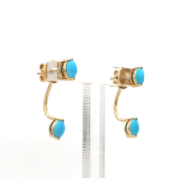 Marquise-Cut Turquoise Drop Earrings in 14K/18K Solid Gold – Minimalist Gemstone Dangle