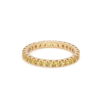 Yellow Sapphire Thin Eternity Band