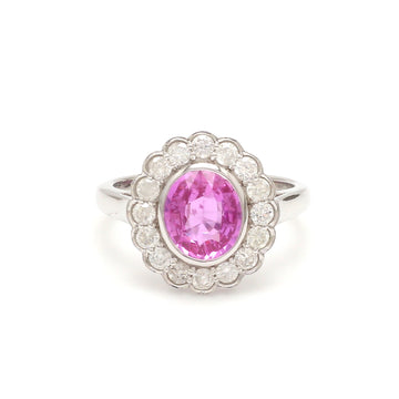 Pink Sapphire diamond ring