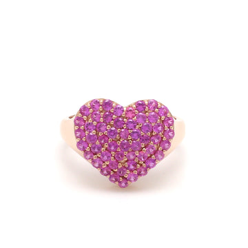 Pink sapphire heart Ring