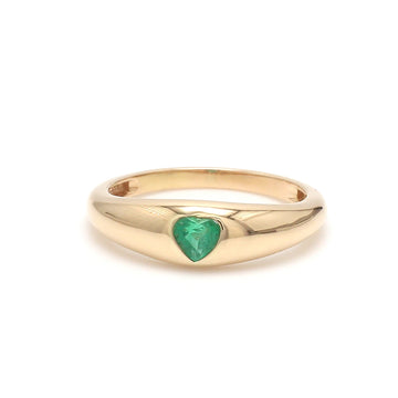 Emerald Heart Flush Set Mini Chunky Ring