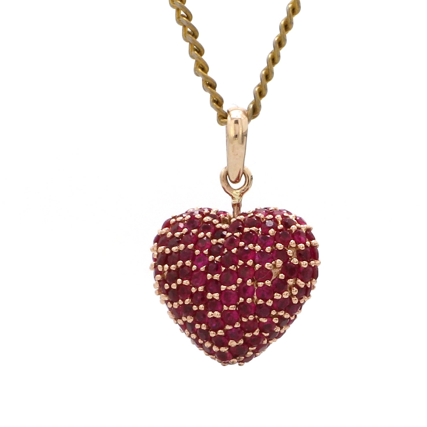 Pave ruby heart pendant outlet