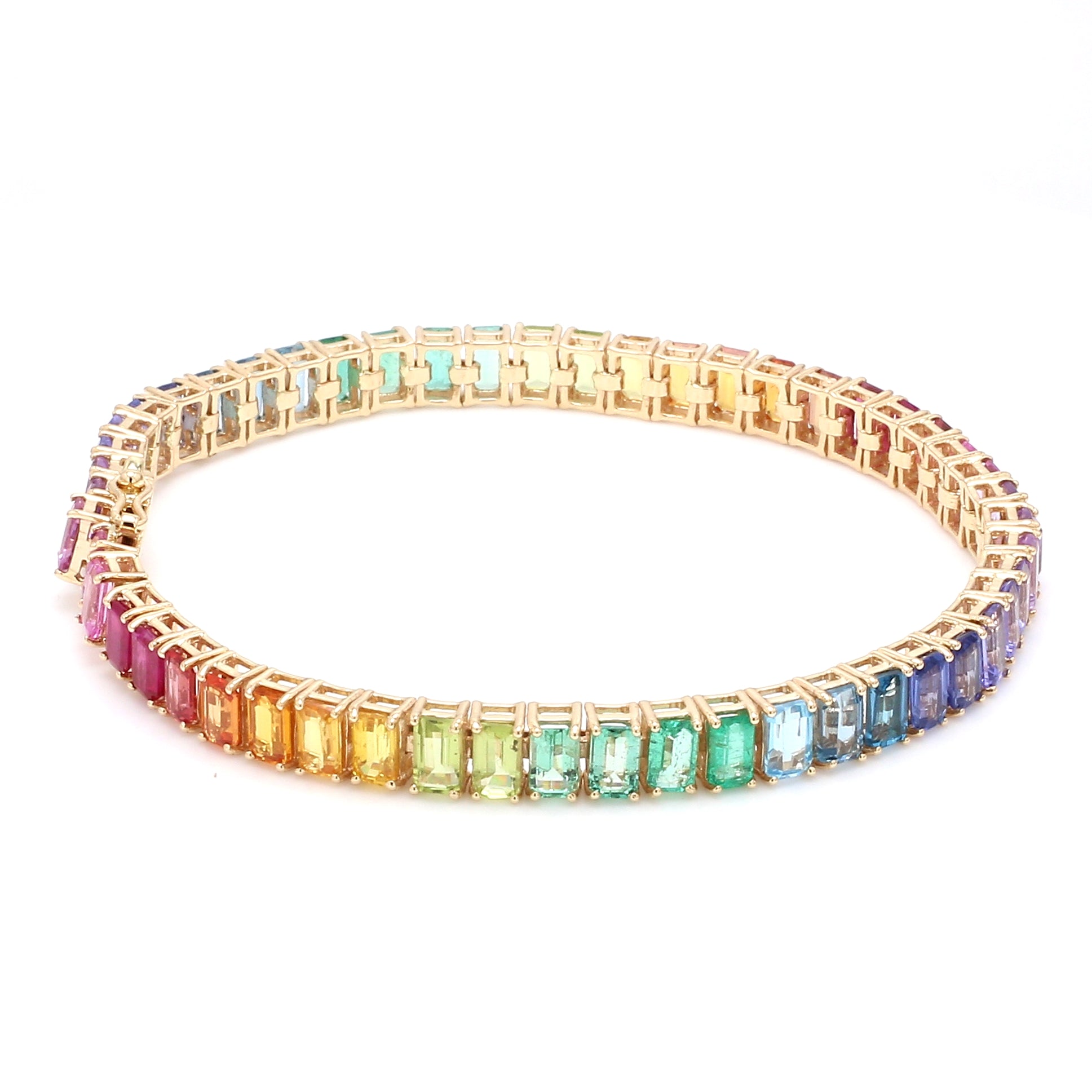 Rainbow gemstone bracelet discount