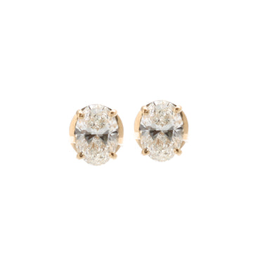 Lab Grown Diamond Oval Stud Earrings in 14K 18K Gold