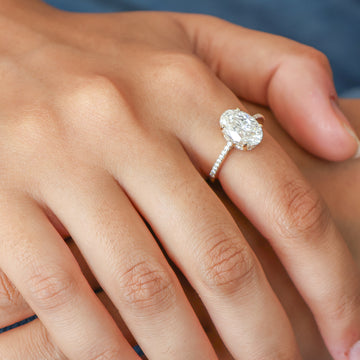 Oval Cut Lab Grown Diamond Engagement Ring in Gold | Solitaire Diamond Ring