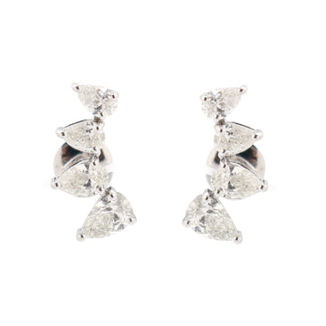 Pear Diamond Climber Earrings Gold – Modern Diamond Earrings