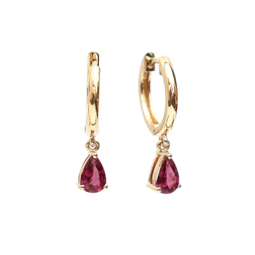 Ruby Pear Mini Drop Earrings