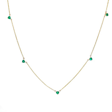 Emerald Heart Link Chain Necklace