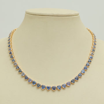 Blue Sapphire Heart Necklace Gold – Gradient Sapphire Necklace