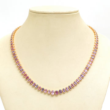 Pink Sapphire Necklace Gold – Ombre Violet & Pink Sapphire Necklace