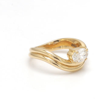 Oval Diamond Floating Wrap Ring Gold