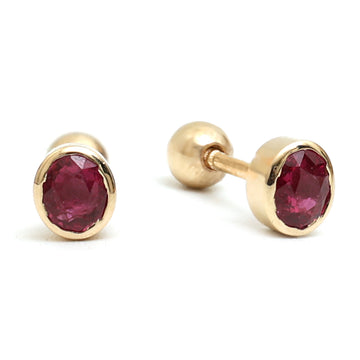 Ruby Mini Oval Cut Bezel Piercing