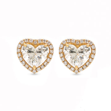 Heart Cut Lab-Grown Diamond Earrings in 14K/18K Solid Gold | Jewels Park