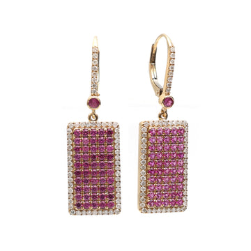 Pink Sapphire Dog Tag Earring