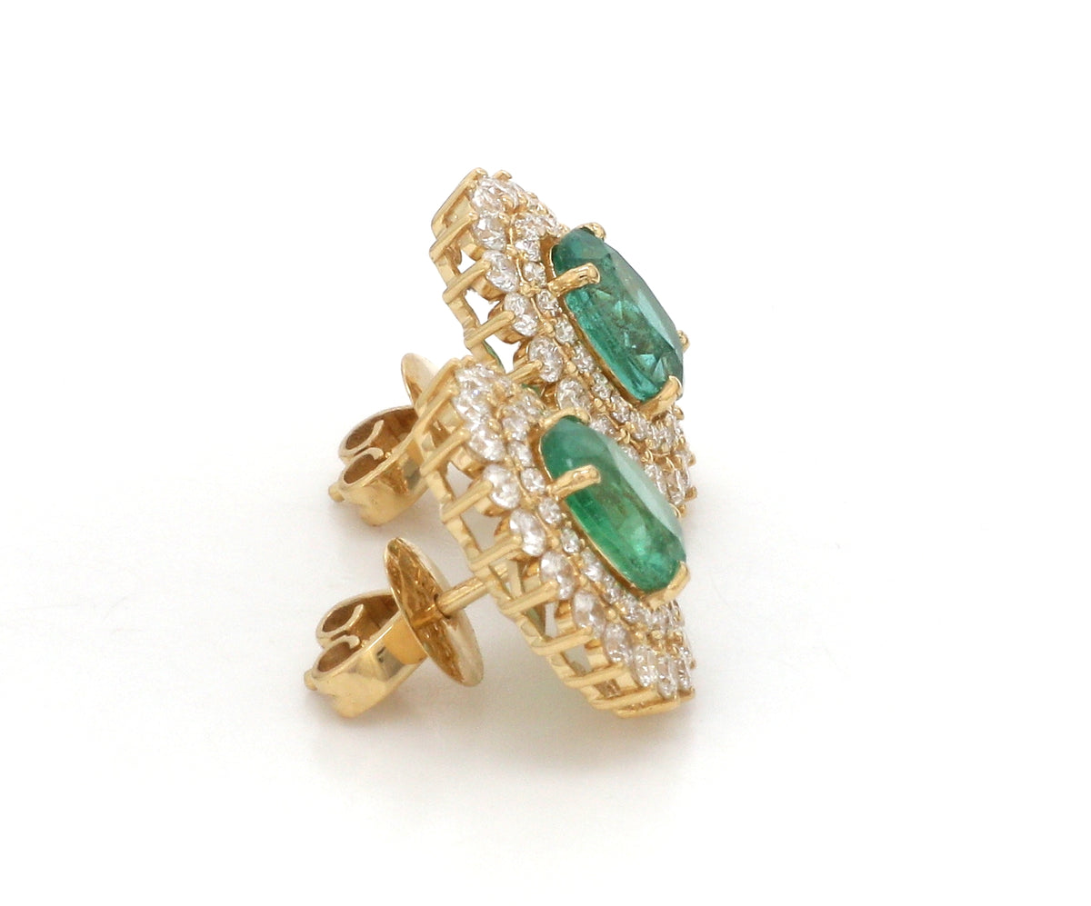 Diamond Emerald Earring
