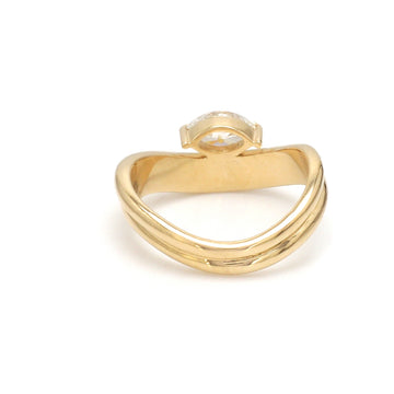 Marquise Diamond East-West Floating Wave Ring Gold