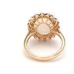 Opal and Rainbow Sapphire Halo Ring