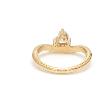 Heart Diamond Floating Open Band Ring Gold