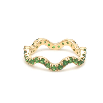 Green Tsavorite Garnet Ring | Solid Gold Eternity Band