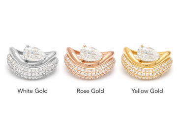 Pear Cut Diamond Bypass Ring Gold | Pavé Diamond Statement Ring | Modern Bridal Ring | Jewelry by Jewels Park