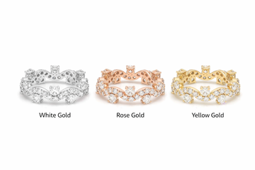 Diamond Round Wave Eternity Ring Gold