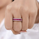 Ruby Princess Cut Diamond Ring