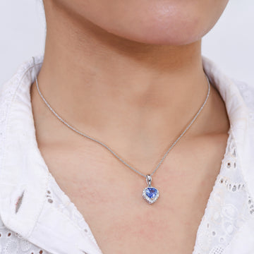 Blue Sapphire Heart Pendant