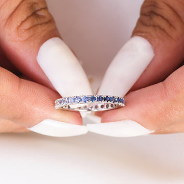 Blue Ombre and Diamond Ring