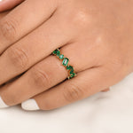 Emerald Mix Shape Eternity Band Ring