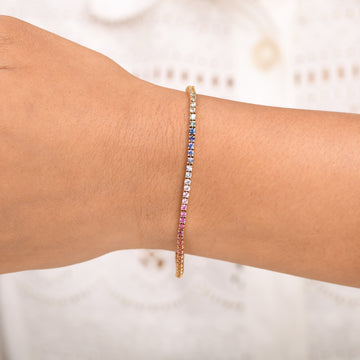 Rainbow Sapphire 2MM Bracelet