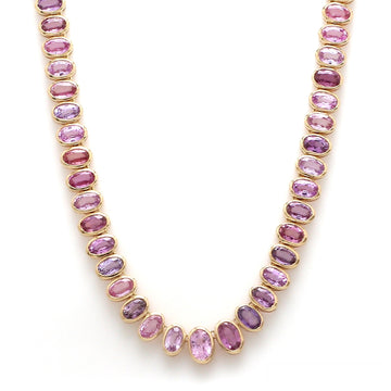 Pink Sapphire Necklace Gold – Ombre Violet & Pink Sapphire Necklace