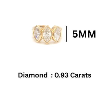 Triple Marquise Diamond Ear Cuff Gold | Natural Diamond Statement Cuff | Jewels Park