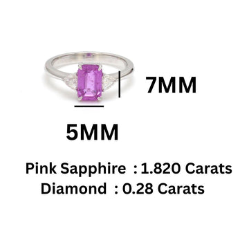 Pink Sapphire Three Stone Ring Gold – Natural Sapphire & Diamond | Jewels Park